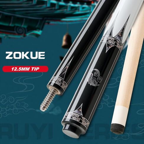 بركة جديلة القيقب رمح قبضة جلدية 3/8*10 مشترك XTC الطويق 12.5 مللي متر النمر طرف 58 ''1/2 سبليت بركة جديلة عصا البلياردو in Kuwait