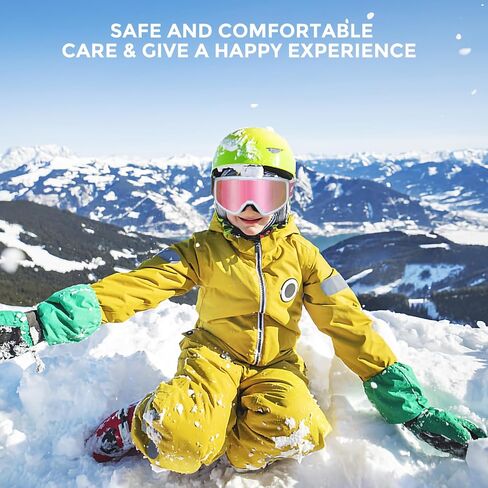 findway Kids Ski Goggles for Boys Girls Youth-OTG Anti-Fog Over Glasses Kids Snow/Snowboard Goggles in Kuwait