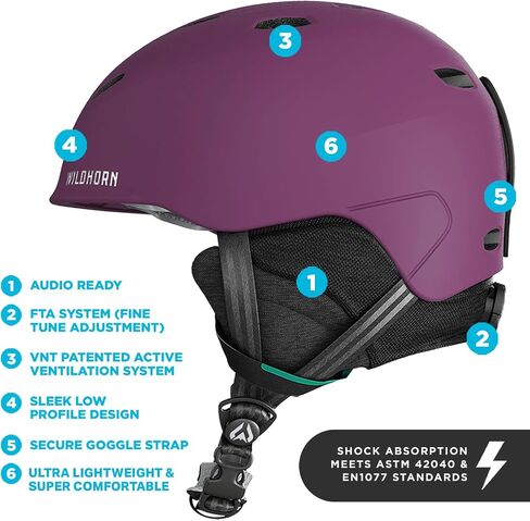 Wildhorn Drift Snowboard Helmet, Ski Helmet Women Men & Youth - US Ski Team Official Supplier - 13 Adjustable Vents, Lightweight Premium Construction Snowboarding Helmet in Saudi Arabia