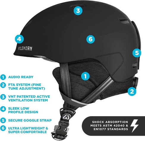 Wildhorn Drift Snowboard Helmet, Ski Helmet Women Men & Youth - US Ski Team Official Supplier - 13 Adjustable Vents, Lightweight Premium Construction Snowboarding Helmet in Saudi Arabia