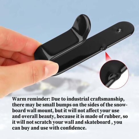 Abeillo 2PCS Snowboard Wall Mount, Black Skateboard Wall Mount, Snowboard Rack Wall Mount, Horizontal Snowboard Hanger Wall Mount for Indoor Outdoor Snowboard Snowboard Storage Display in Saudi Arabia