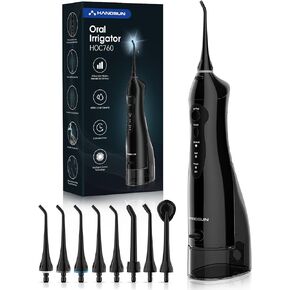 Hangsun Water Flosser Professional Cordless Rechargeable Dental Oral Irrigator Water Jet for Teeth Braces Care with 8 Jet Tips for Travel and Home Use