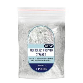 SIMOND STORE 1/4" Fiberglass Chopped Strands, 1 Pound, Chopped Fiber Glass Strands for Molding Compound and Filler Reinforcement, Polyester/Vinyl Ester/Epoxy Resin Compatible