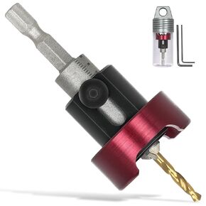 KEENTECH Carbide Tipped 82 Degree Countersink Drill Bit, 3/8 Dia x 1/8 Drill Diameter x 1/4 Shank, Adjustable Countersink Bit Depth Stop with Ball Bearing for Softwood, Hardwood, Plywood, 1 Pack