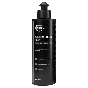 Nasiol CleaRub 105 Silicon Free Scratch Remover High Tech Fine Cut Compound, Polishing, Rubbing Compound for Car Scratches, Compound Polish, Auto Detailing, 250 Gr