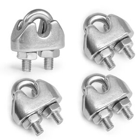 24pcs M4 Wire Rope Clamp, 5/32 inch Cable Clamps Stainless Steel Wire Rope Clips