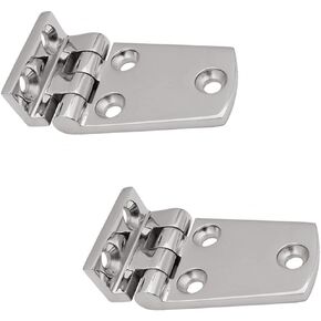 2PCS Marine Folding Hinge Boat Hinge, 316 Stainless Steel Marine Boat RV Hatch Locker Door Flush Hinge Strap Hardware Boating Accessories