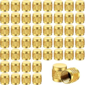 1/4 Flare Cap, Round Brass W/Neoprene O Ring Seal HVAC Valve Caps(50 Pcs)