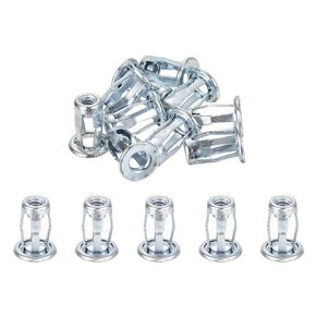 uxcell 25Pcs Multi-Grip Rivet Jack Nut, #10-24 Petal Carbon Steel Thread Zinc Finish Blind for Plastic Pressboard Hardboard Door Anchors Aluminium cladding Steel Pipe