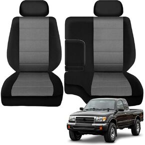 SAPUBK Custom-Fit Front Seat Covers Replace for 1995-2000 Toyota Tacoma 60/40 High Front Bench with Headrests & Center Console