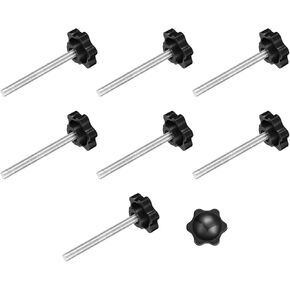 uxcell 8Pcs Clamping Screw Knob, M5 x 50mm Hex Shaped Star Knob Plastic Grips Hand Tightening Screw Handle for Umbrella Base Mechanical Furniture, 25mm Dia