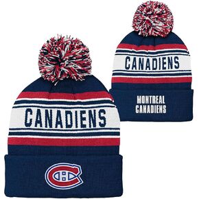 NHL Kids Youth 8-20 Official Primary Logo Sport Knit Cold Weather Cuffed Pom Beanie Hat