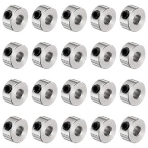 uxcell 20pcs Set Screw Collars 3.05mm Bore Shaft Collars, 8mm OD, 4mm Width, Drill Stop Collar, Carbon Steel Drill Bits Depth Collars