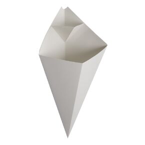American Metalcraft SQFBCN20 Fry Baskets and Cones, 12.1" Length x 7.15" Width, White