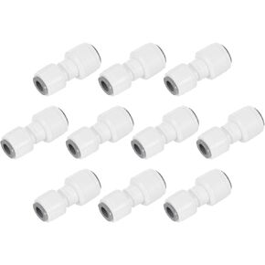 uxcell 3Pcs Push to Connect Fittings, 1/4" OD x 5/16" OD Air Hose Fittings Tube&Hose&Pipe Quick Connect Fitting Plastic Straight Union Coupling for RO Water System, White (6-8mm)