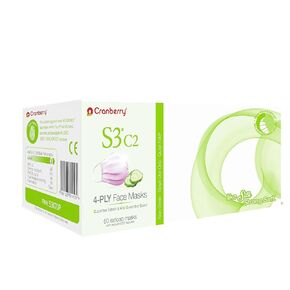 S3070P Cranberry Series S3070 C2 Earloop Face Mask, Pink (Pack of 50)