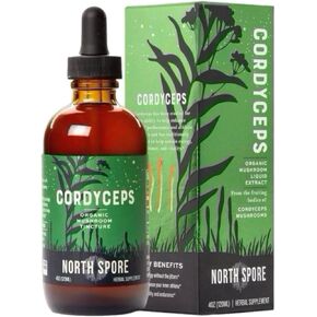 North Spore Cordyceps Mushroom Extract Tincture | Liquid Daily Drops for Energy, Endurance, Performance | Organic Cordyceps Militaris, 100% Fruiting Bodies | Non-GMO, Vegan - 4oz