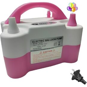 Electric Balloon Pump, Portable Electric Balloon Blower Machine Balloon Air Pump Dual Nozzle 110V 600W Balloon Inflator for Party Decorations