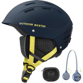 OutdoorMaster Kelvin II Ski Helmet and Wireless Bluetooth Set - Adjustable Fit Snowboard Helmet with Drop-in Headphone - Snow Sports Helmet for Men Women & Youth