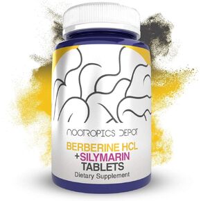 Nootropics Depot Berberine HCL + Silymarin Capsules | 500mg + 90mg | 60 Count | Supports Cellular Function, Metabolic Function