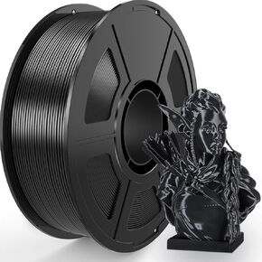 Silk Black PLA Filament 1.75mm, Shiny Silk PLA 3D Printer Filament High Speed & Clog-Free, Dimensional Accuracy +/- 0.03mm, 1kg(2.2lb), Fits for Most FDM 3D Printers