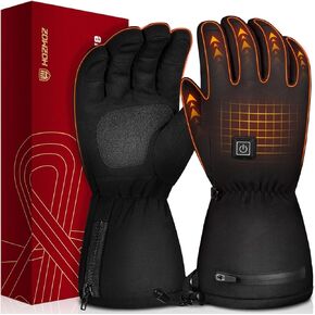 Heated Gloves for Men Women Rechargeable, 3000mAh Battery Powered Heated Ski Gloves Touchscreen, Waterproof Electric Heated Gloves for Winter Snowboarding Skating Working, Gifting Package