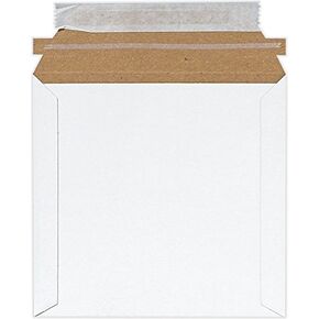 LUXPaper Paperboard Mailers | Pull Strip Opener | Peel & Press | 6" x 6" | White | 18pt. Fiberboard | 50 Qty
