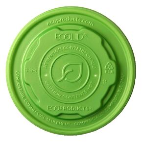 ECO PRODUCTS Compostable Soup Container Lids, Case of 500, Fits 12-32oz Soup Containers, Veridian Green Tops, Made From CPLA Renewable Plant Based Plastic, For Hot or Cold Food