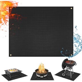 60 x 42 in Under Grill Mats for Outdoor Grill - Fireproof BBQ Grill Mats for Charcoal Grill, Gas Grill, Smoker, Oil-proof Grilling Mat Protect Deck and Grass for Blackstone,Weber,Royal Gourmet