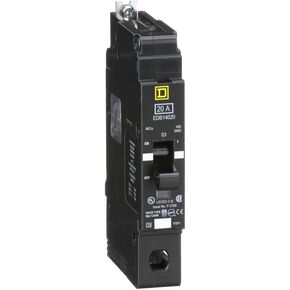 SCHNEIDER ELECTRIC 277-VOLT 20-AMP EDB14020 Miniature Circuit Breaker 277V 20A, Black