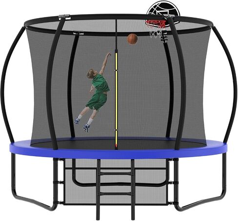 16FT 15FT 14FT 12FT 10FT Pumpkin Trampoline, Trampoline Outdoor with Basketball Hoop, Enclosure Net and Ladder, Trampoline for Kids and Adults in Saudi Arabia