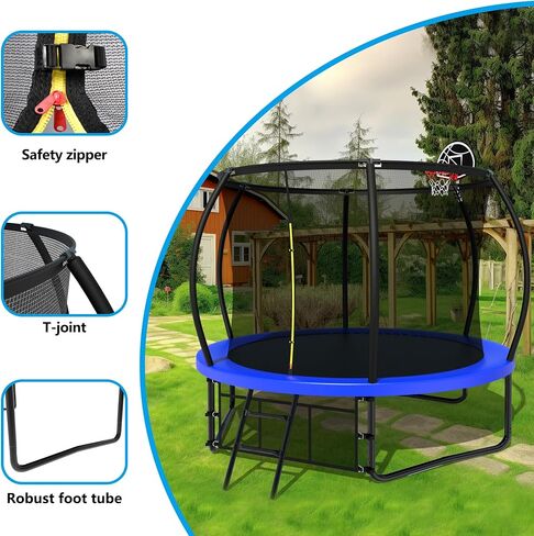 16FT 15FT 14FT 12FT 10FT Pumpkin Trampoline, Trampoline Outdoor with Basketball Hoop, Enclosure Net and Ladder, Trampoline for Kids and Adults in Saudi Arabia