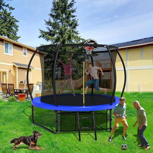 16FT 15FT 14FT 12FT 10FT Pumpkin Trampoline, Trampoline Outdoor with Basketball Hoop, Enclosure Net and Ladder, Trampoline for Kids and Adults in Saudi Arabia