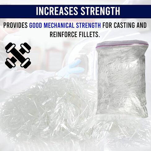 SIMOND STORE 1/4" Fiberglass Chopped Strands, 1 Pound, Chopped Fiber Glass Strands for Molding Compound and Filler Reinforcement, Polyester/Vinyl Ester/Epoxy Resin Compatible in Kuwait