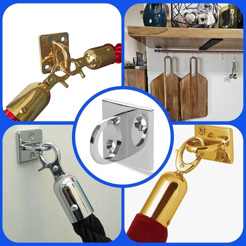 Large Loop Wall Plate,Fixed Hanging Buckle of Isolation Rope for Red Carpet Events, Hotel Concierge Parties,Opening Activities(Gold，2 pcs) in Saudi Arabia