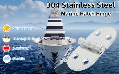 Boat Door Hatch Hinge, 304 Stainless Steel Marine Hatch Hinge Casting Hinge with Screws for Boat,Yachts, RVs, cabinets, etc., 1.6 inch × 3 inch 2 Pack in Saudi Arabia
