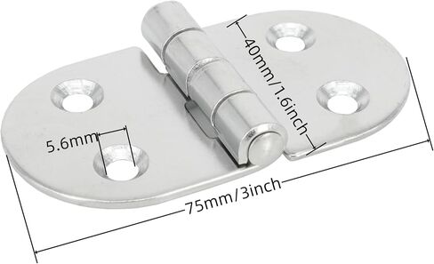 Boat Door Hatch Hinge, 304 Stainless Steel Marine Hatch Hinge Casting Hinge with Screws for Boat,Yachts, RVs, cabinets, etc., 1.6 inch × 3 inch 2 Pack in Saudi Arabia