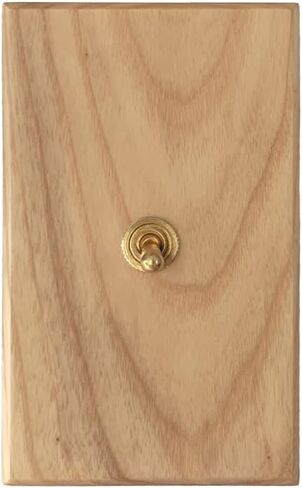 Old Fashioned Light Toggle Switch with Hand Made Ash Wood Wall Panel 15A 110V-250V AC Perfect for Unique Interior in Saudi Arabia