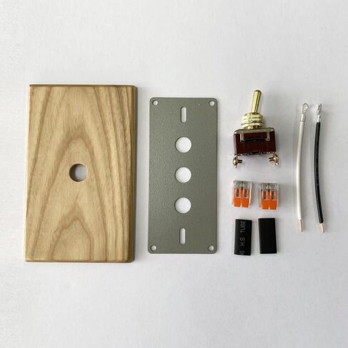 Old Fashioned Light Toggle Switch with Hand Made Ash Wood Wall Panel 15A 110V-250V AC Perfect for Unique Interior in Saudi Arabia