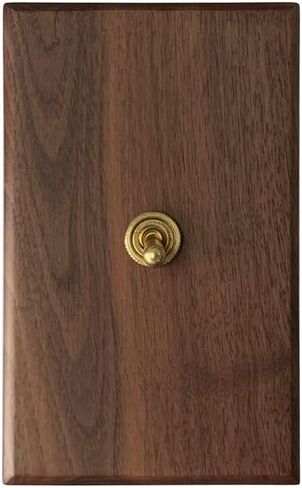 Old Fashioned Light Toggle Switch with Hand Made Ash Wood Wall Panel 15A 110V-250V AC Perfect for Unique Interior in Saudi Arabia