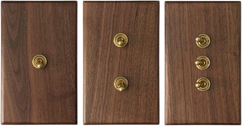 Old Fashioned Light Toggle Switch with Hand Made Ash Wood Wall Panel 15A 110V-250V AC Perfect for Unique Interior in Saudi Arabia