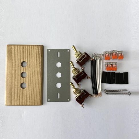 Old Fashioned Light Toggle Switch with Hand Made Ash Wood Wall Panel 15A 110V-250V AC Perfect for Unique Interior in Saudi Arabia