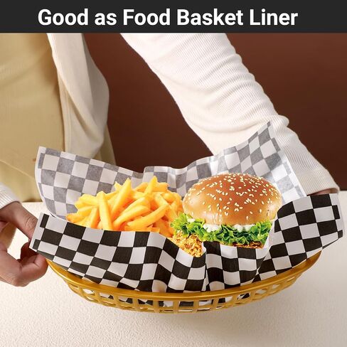 EUSOAR Sandwich Paper Wraps, 400 Sheets 11" x 10" Baking Parchment Wax Deli Paper, Classic Grease Resistant Burger Food Basket Liner Parchment Paper Sheets for Bread BBQ and Sandwiches Wrapping in Saudi Arabia