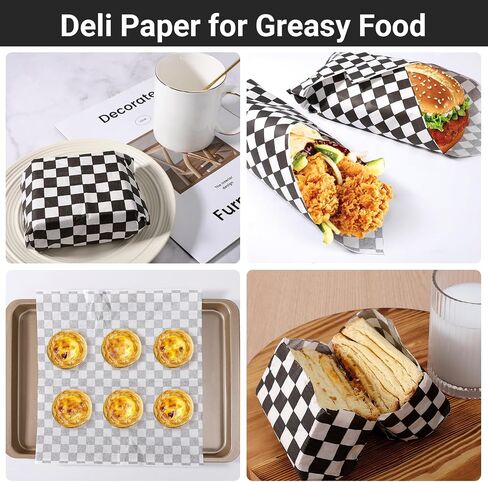 EUSOAR Sandwich Paper Wraps, 400 Sheets 11" x 10" Baking Parchment Wax Deli Paper, Classic Grease Resistant Burger Food Basket Liner Parchment Paper Sheets for Bread BBQ and Sandwiches Wrapping in Saudi Arabia