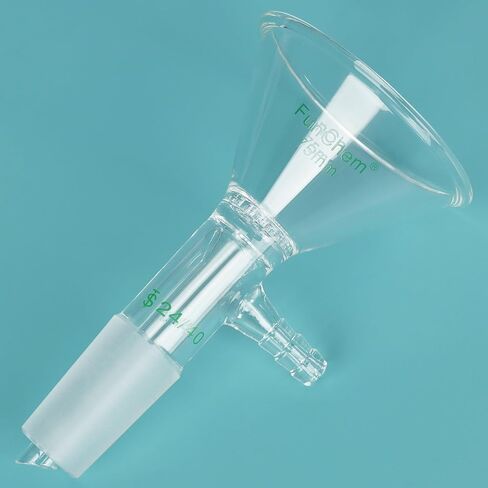 Triangle Glass Filter Funnel, 75mm Diameter Top Outer, 24/40 Inner Joint, Laboratory Filtration Funnel with Side Hose Connector in Kuwait