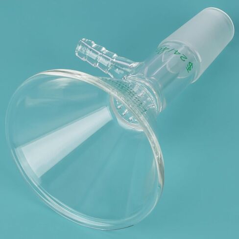 Triangle Glass Filter Funnel, 75mm Diameter Top Outer, 24/40 Inner Joint, Laboratory Filtration Funnel with Side Hose Connector in Kuwait