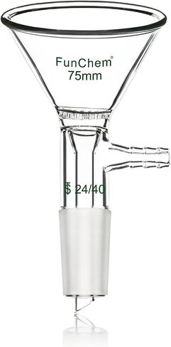Triangle Glass Filter Funnel, 75mm Diameter Top Outer, 24/40 Inner Joint, Laboratory Filtration Funnel with Side Hose Connector in Kuwait