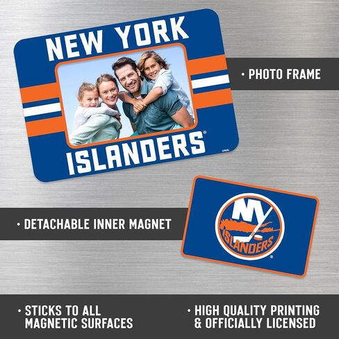 إطار صورة مغناطيسي من Rico Industries NHL Hockey New York Islanders Stripes (5 بوصة × 6.75 بوصة) ومجموعة كومبو مغناطيسية - ديكور المنزل - الثلاجة، المكتب، المطبخ in Saudi Arabia