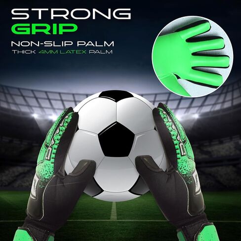 Goalkeeper Gloves for Kids Girls Boys Children Youth Football Gloves and Super Strong Grips with Removable Finger Spines Soccer Goalie Gloves 4 Colors in Saudi Arabia