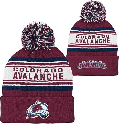 NHL Kids Youth 8-20 Official Primary Logo Sport Knit Cold Weather Cuffed Pom Beanie Hat in Saudi Arabia